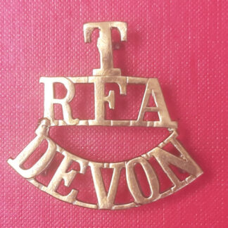 Devonshire Royal Field Artillery Territorials - Gilding Metal Shoulder Title.