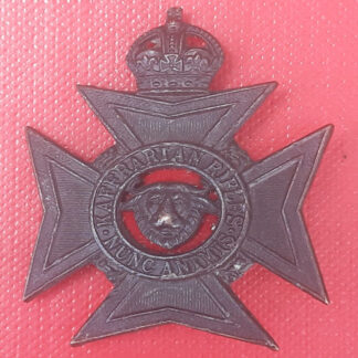 (South Africa) Kaffarian Rifles - King's Crown Blackened Brass Cap Badge.