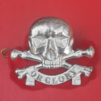The 17th/21st Lancers - Officer's Silver Plate Cap Badge.