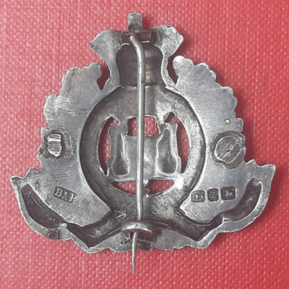The Suffolk Regiment - Queen Victoria's Crown Hallmarked Silver Cap Badge. - Image 2