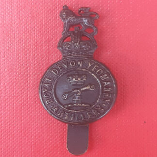 The Royal Devon Yeomanry Artillery - King's Crown Blackened Brass Cap Badge.