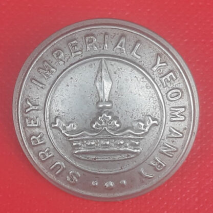 The Surrey Imperial Yeomanry - 25mm White Metal Button.
