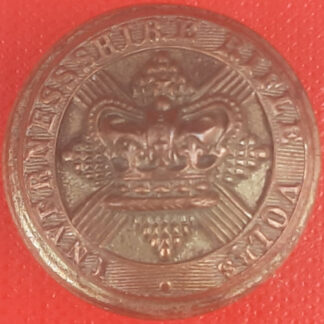 The Inverness-shire Rifle Volunteers - Queen Victoria's Crown White Metal Button.