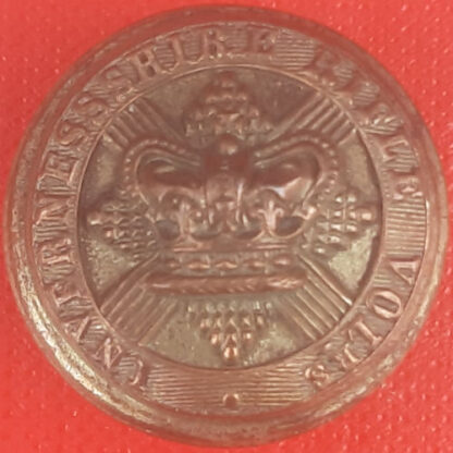 The Inverness-shire Rifle Volunteers - Queen Victoria's Crown White Metal Button.