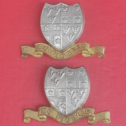 (New Zealand) 5th Mounted Rifles (Otago Hussars) - Bi Metal Collar Badges.