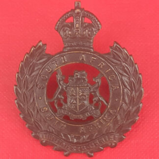 (South Africa) South African Engineers - King's Cown Blackened Brass Cap Badge.