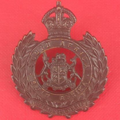 (South Africa) South African Engineers - King's Cown Blackened Brass Cap Badge.