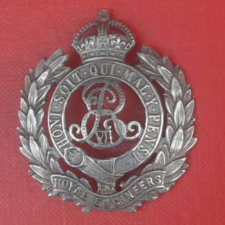 The Royal Engineers Volunteers - Edward VII White Metal Belt Badge.