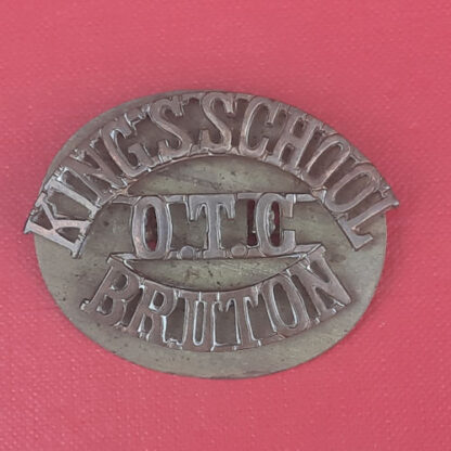 King's School Bruton O.T.C - Gilding Metal Shoulder Title.