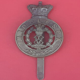 The Middlesex Regiment - Queen Victoria's Crown Gilding Metal Glengarry Badge.