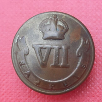 (India) 7th Rajputs - King's Crown 20mm Brass Metal Button.