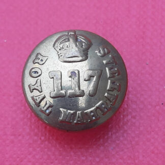 (India) 117 Royal Mahrattas - King's Crown 16mm Brass Metal Button.