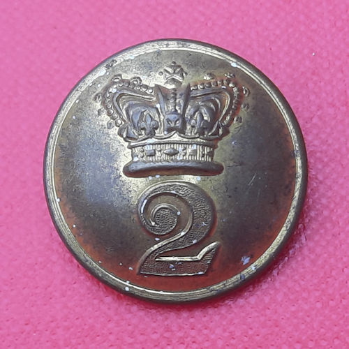 2nd of Foot (Queen's Royal) Regiment - Queen Victoria's Crown 25mm Brass Button.