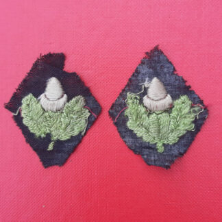 Cheshire Regiment - Woven Cloth Collar Badges.