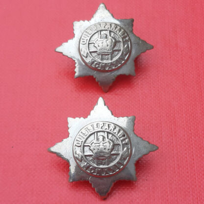The 4th / 7th Royal Dragoon Guards - White Metal Collar Badges.