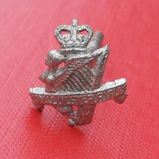 The Royal Ulster Rifles - Queen's Crown White Metal Part Officer's Boss Badge.