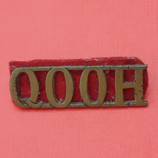 The Queen's Own Oxfordshire Hussars  Gilding Metal Shoulder Title.
