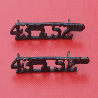 The Oxfordshire & Buckinghamshire Light Infantry - Blackened Brass Shoulder Titles.