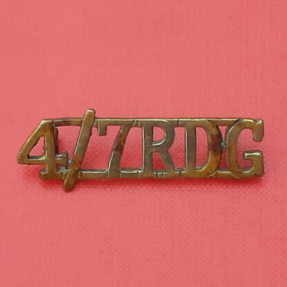 The 4th / 7th Royal Dragoon Guards - Gilding Metal Shoulder Title.