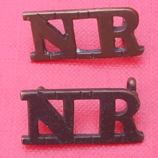 Nigeria Regiment (Royal West African Frontier Force)  - Blackened Brass Metal Shoulder Titles.