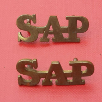 (South Africa) The South African Police - Gilding Metal Shoulder Titles.