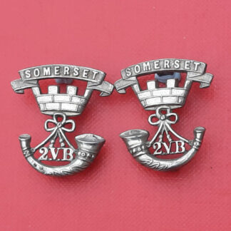 The 2nd Volunteer Battalion The Somerset Light Infantry - White Metal Collar Badges