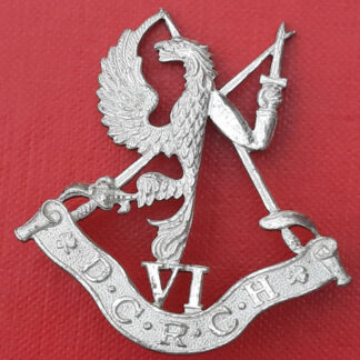 (Canada) 6th Duke Of Connaughts Royal Canadian Hussars - Officer's Silver Plated Cap Badge.