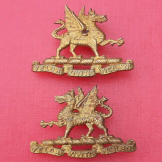 (Canada) 47th Frontenac Regiment (Militia) - Gilding Metal Collar Badges.