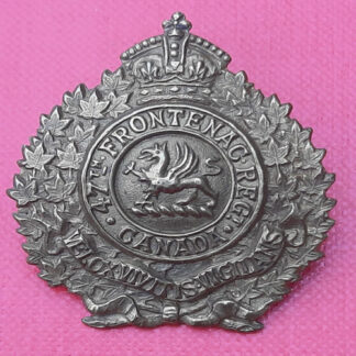 (Canada) 47th Frontenac Regiment (Militia) - Gilding Metal Cap Badge.