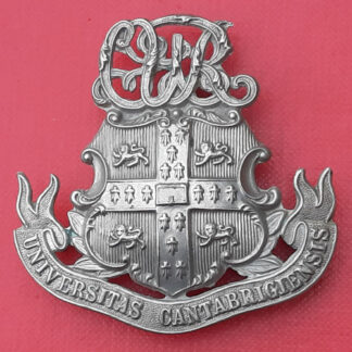 Cambridge University Volunteer Rifle Corps - White Metal Shako Badge.