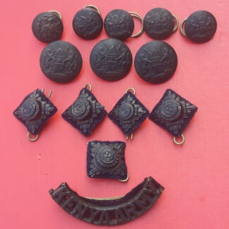 The Kenya Regiment - Blackened Brass Shoulder Title, Buttons & Rank Stars.