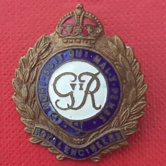 The Royal Engineers - King's Crown Enamelled Sweetheart Badge.