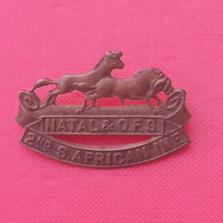 (South Africa) 2nd South Africa Infantry (Natal & Orange Free State) - Gilding Metal Collar Badge.