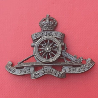 The Royal Artillery - King's Crown Officer's Bronzed Cap Badge.