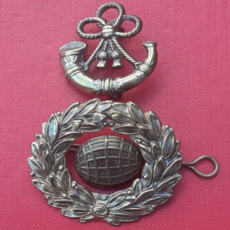 The Royal Marines Light Infantry - 3 piece Gilding Metal Glengarry Badge.