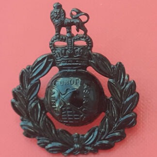 The Royal Marines - Queen's Crown Black Anodised Cap Badge.
