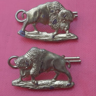 (Canada) 12th Manitoba Dragoons - Gilding Metal Collar Badges.