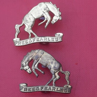 (Canada) 14th Canadian Hussars - Gilding Metal Collar Badges.