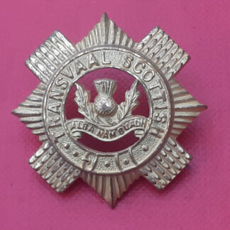 (South Africa) Transvaal Scottish - Gilt Cap / Collar Badge.