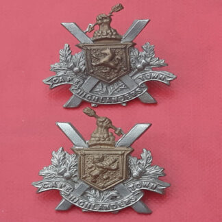 (South Africa) The Cape Town Highlanders - Bi Metal Collar Badges.
