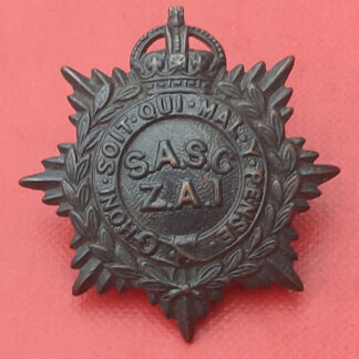 (South Africa) The South African Service Corps - King's Crown Bronzed Cap Badge.