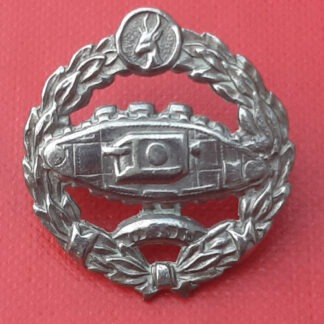 (South Africa) The South African Tank Corps - White Metal Collar Badge.