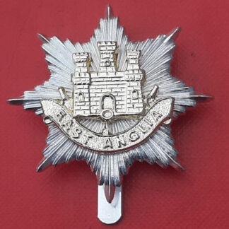 The East Anglia Brigade - Silver & Gold Anodised Cap Badge.
