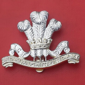 Cheshire (Earl Of Chester's) Yeomanry - Silver & Gold Anodised Cap Badge.