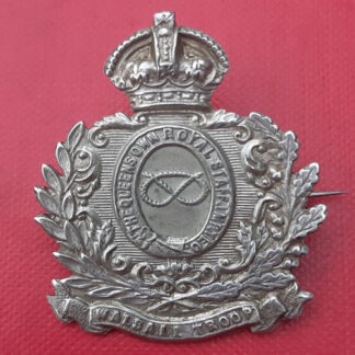 The Queen's Own Royal Staffordshire Imperial Yeomanry (Walsall Troop) - King's Crown White Metal Cap Badge.