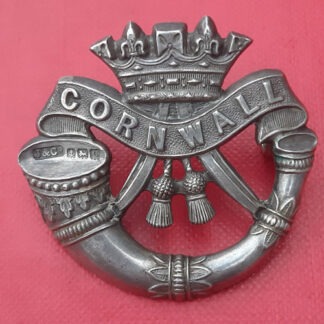 The Duke Of Cornwall's Light Infantry - Officer's Hallmarked Silver Cap Badge.