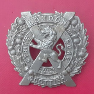14th Battalion The London Scottish - White Metal Cap Badge.