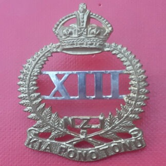 (New Zealand) 13th North Canterbury & Westland Regiment - King's Crown Bi Metal Cap Badge..