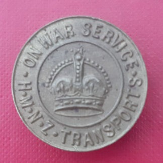 (New Zealand) On War Service His Majesty's New Zealand Transport Service - Gilding Metal Lapel Badge.