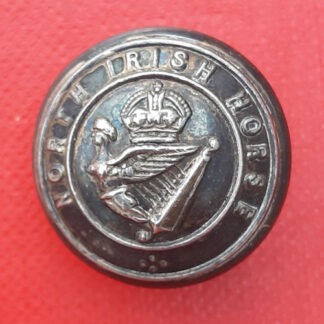 The North Irish Horse Yeomanry - King's Crown 20mm White Metal Button.